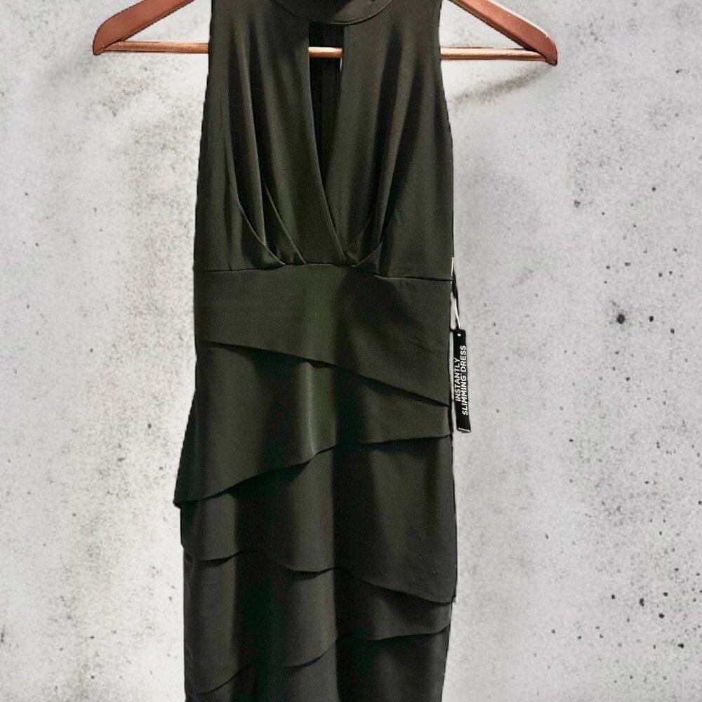 White House Black Market Elegant Black Slimming Mini Cocktail Dress Size 00